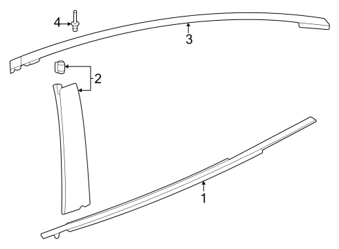 2023 Toyota Prius Exterior Trim - Rear Door Diagram