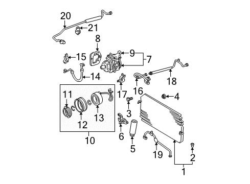 2001 Toyota Solara Rotor Sub-Assy, Magnet Clutch Diagram for 88412-06040