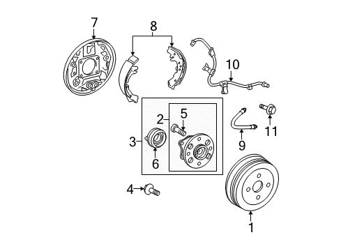 2009 Toyota Yaris Brake Components, Brakes Diagram 2 - Thumbnail