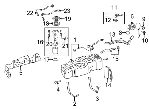 2008 Toyota Sequoia Clamp, Fuel Filler Lid Pin Diagram for 77367-0C010