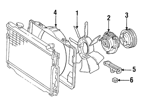 1993 Toyota Land Cruiser Cooling System, Radiator, Water Pump, Cooling Fan Diagram 1 - Thumbnail