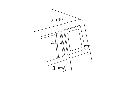 2005 Scion xB Molding, Driver Side Diagram for 75642-52010