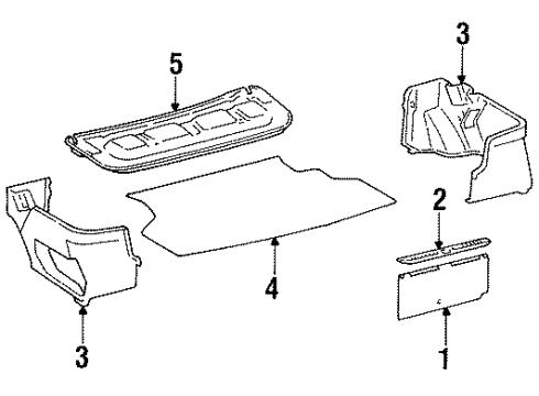 1991 Toyota Tercel Speaker Assy, Rear Diagram for 86160-16270