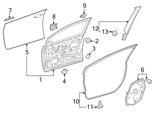 2023 Toyota Prius Door & Components Diagram 1 - Thumbnail