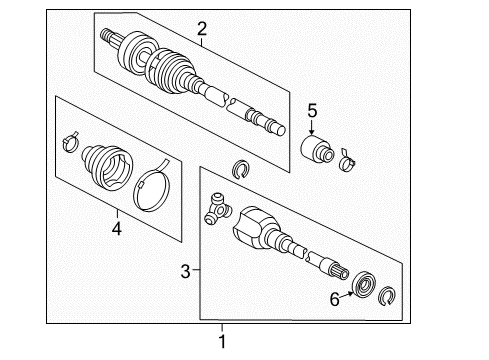 2004 Toyota Prius Drive Axles - Front Diagram