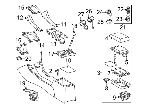 2006 Scion tC Knob Sub-Assy, Shift Lever Diagram for 33504-13010-B0