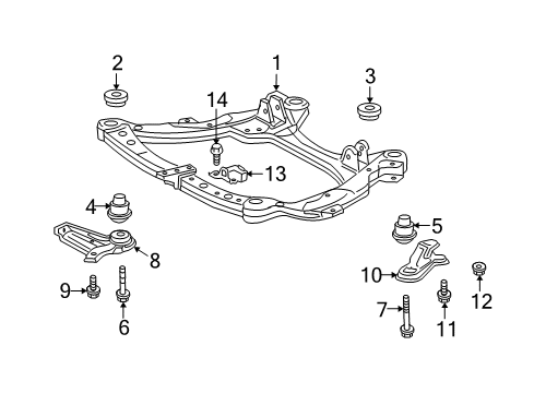 2013 Toyota Highlander Suspension Mounting - Front Diagram 2 - Thumbnail