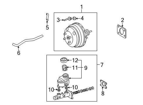 1996 Toyota Tacoma Hydraulic System, Brakes Diagram 1 - Thumbnail