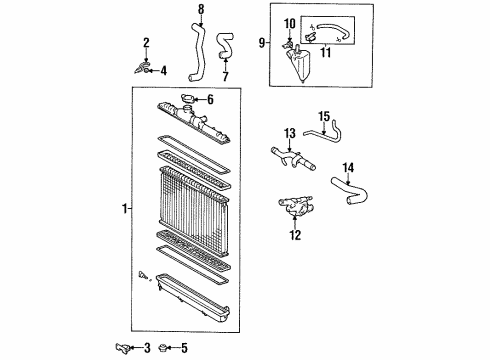 1995 Toyota Tercel Radiator & Components Diagram