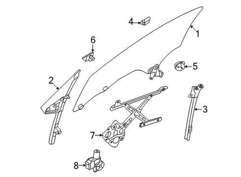 2023 Toyota GR86 GLASS ASSY DR F PRH Diagram for SU003-G0048