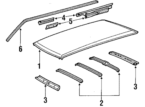 1988 Toyota Van Roof & Components Diagram