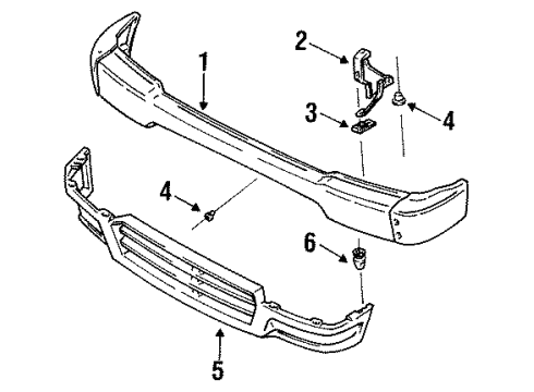 1993 Toyota 4Runner Front Bumper Diagram