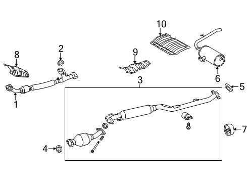 2014 Toyota Sienna Exhaust Components Diagram 1 - Thumbnail