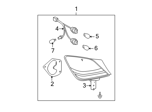 2007 Toyota Avalon Gasket, Rear Combination Lamp Lens, RH Diagram for 81552-AC090