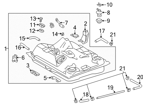 2003 Toyota Prius Pipe Sub-Assy, Fuel Tank Inlet Diagram for 77201-47051