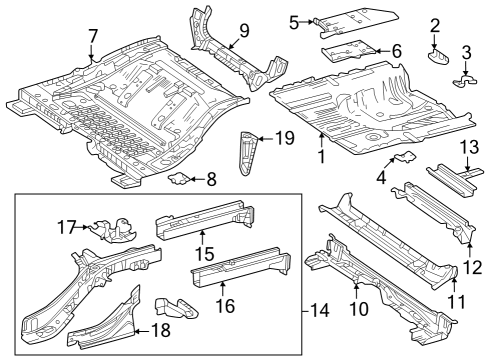 2023 Toyota Crown PAN, RR FLOOR,L/BOLT Diagram for 58311-30913