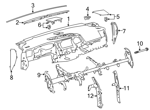 2014 Toyota Highlander Cluster & Switches, Instrument Panel Diagram 1 - Thumbnail