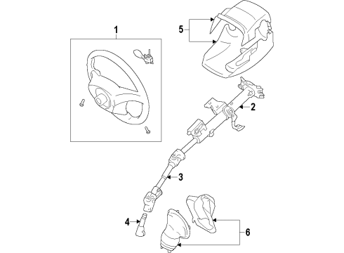 2010 Toyota Corolla Steering Column & Wheel, Steering Gear & Linkage Diagram 1 - Thumbnail