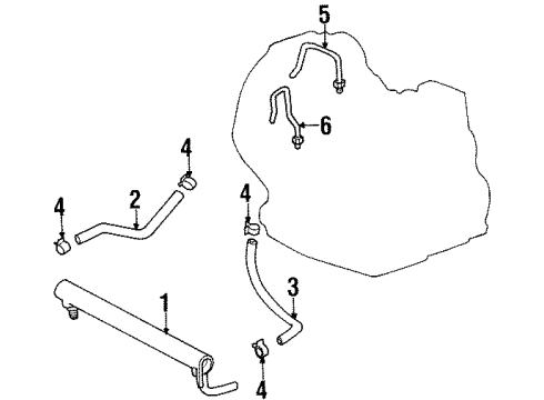 1996 Toyota Paseo Hose Diagram for 90445-15046