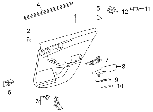 2019 Toyota Avalon Interior Trim - Rear Door Diagram