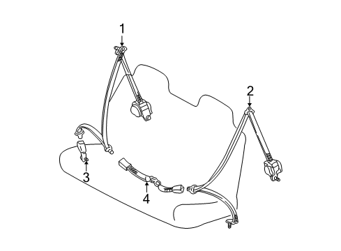 2001 Toyota Sienna Rear Seat Belts Diagram 2 - Thumbnail