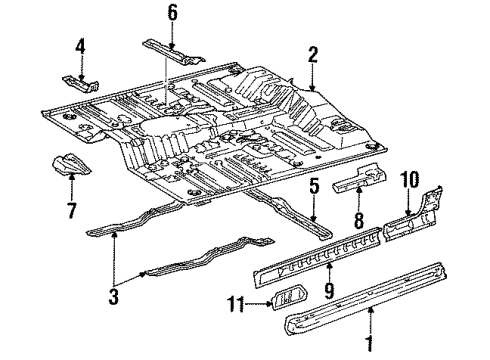 1993 Toyota Pickup Bracket Sub-Assembly, Body Mounting RH Diagram for 57025-89101