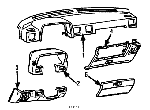 1985 Toyota Celica Door Assembly, Glove Compartment Diagram for 55550-14140-01