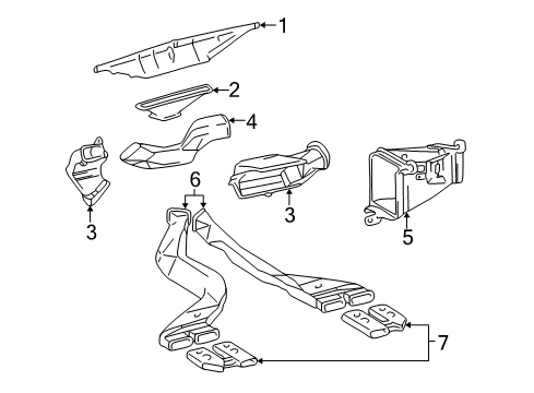 2002 Toyota Corolla Air Duct, White Diagram for 87201-02061