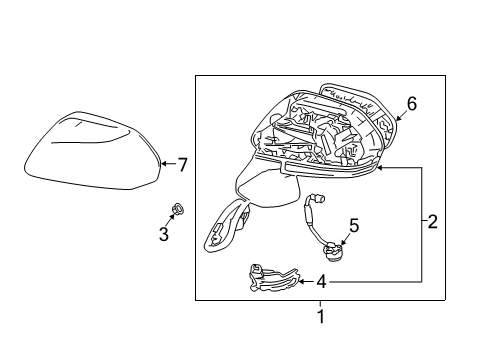 2020 Toyota Avalon Outer Mirror Cover Diagram for 87945-06330-B1