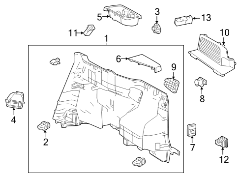 2024 Toyota Grand Highlander PANEL ASSY, DECK TRI Diagram for 64730-0E250-C0