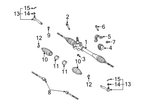 2005 Toyota Echo Steering Column & Wheel, Steering Gear & Linkage Diagram 3 - Thumbnail