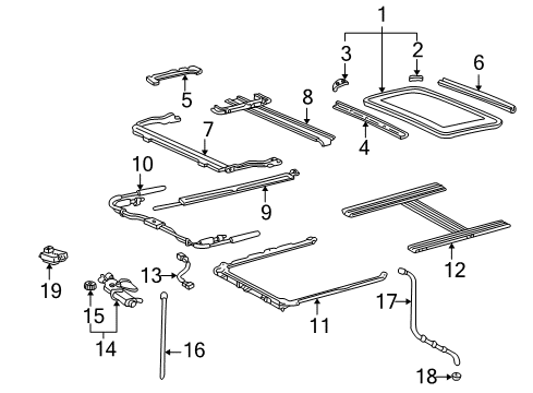 1998 Toyota Land Cruiser Switch, Slide Roof M Diagram for 84862-60021-B0