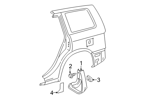 2006 Toyota Highlander Exterior Trim - Quarter Panel Diagram 2 - Thumbnail