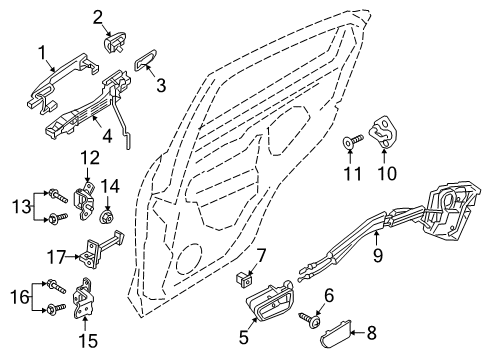 2017 Toyota Yaris iA Front Door Outside Handle Assembly,Left Diagram for 69210-WB011