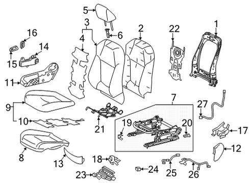 2023 Toyota Venza PAD, FR SEAT CUSHION Diagram for 71511-42440