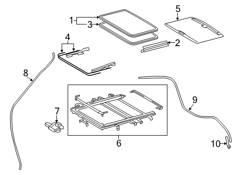 2019 Toyota Highlander Sunroof Diagram 2 - Thumbnail