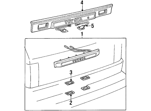 1988 Toyota Van License Lamps Diagram