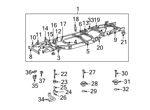 2006 Toyota Tundra Frame & Components Diagram 1 - Thumbnail