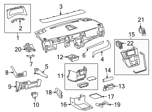 2016 Toyota Sienna Cluster & Switches, Instrument Panel Diagram 3 - Thumbnail