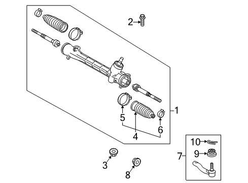 2014 Toyota Prius Steering Gear Assembly Diagram for 45510-47050