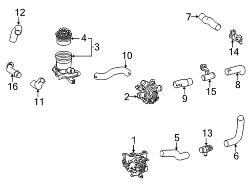 2023 Toyota Mirai Hose, Fc Radiator, N Diagram for 16579-77010