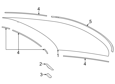 2023 Toyota Crown Glass & Hardware - Back Glass Diagram