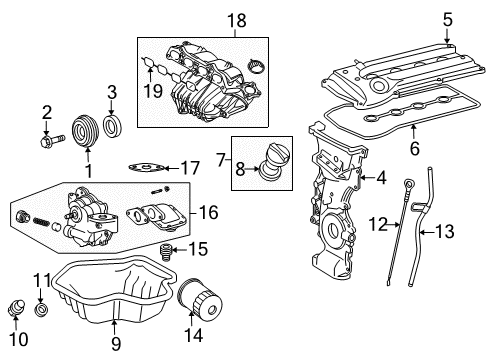 2012 Toyota Matrix Engine Parts & Mounts, Timing, Lubrication System Diagram 2 - Thumbnail