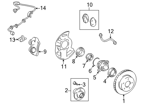 2007 Toyota FJ Cruiser Brake Components, Brakes Diagram 1 - Thumbnail