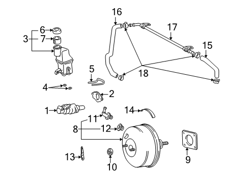 2003 Toyota Highlander Master Cylinder Reservoir Diagram for 47220-48111