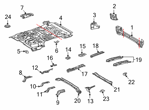 2009 Toyota Land Cruiser Reinforcement Sub-Assembly Seat Leg, Rear Diagram for 57803-60020