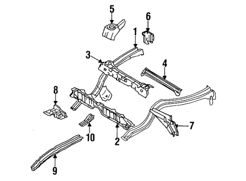 1989 Toyota Corolla Reinforcement, Front Floor Under, RH Diagram for 57417-12090