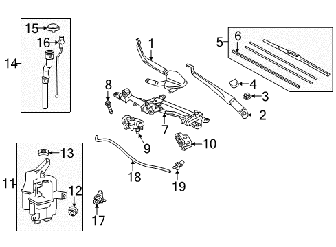 2014 Toyota Prius V Link Assembly, Front WIPER Diagram for 85150-47160