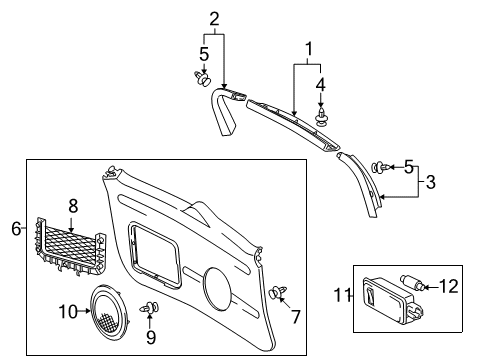 2012 Toyota RAV4 Interior Trim - Back Door Diagram