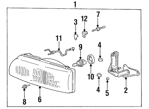 1994 Toyota Previa Headlamps, Electrical Diagram 2 - Thumbnail